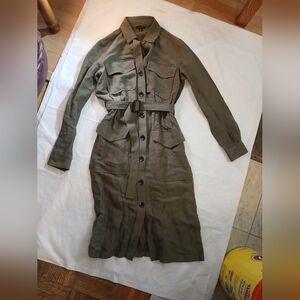 Ann Taylor Khaki Green Dress Size 4